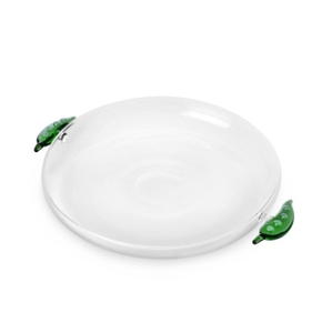 <span class=keywords><strong>Assiette</strong></span> en verre transparente personnalisée avec poignée en forme <span class=keywords><strong>de</strong></span> <span class=keywords><strong>pois</strong></span> verts créatifs - Product Image 3