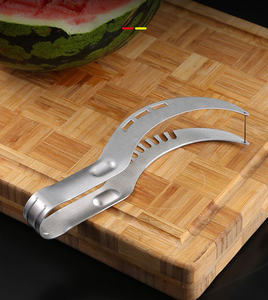 En gros Syh560 Coupe-fruits et outil à melon 2-en-1 en acier inoxydable, 2 pièces, Trancheuse à pastèque pour la cuisine - Product Image 6