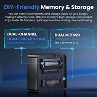Mini PC untuk Penggunaan Bisnis AMD Ryzen 5 7430U (6C/12T Maks 4.3GHz Mengungguli 5500U) Grafis Terintegrasi Tanpa RAM/SSD/OS Penyimpanan DIY