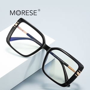 แว่นตา MORESE 2270 สำหรับผู้หญิง เลนส์กรองแสงสีฟ้า ทรงสี่เหลี่ยมใหญ่ กรอบ TR90 สีดำใส สำหรับอ่านหนังสือและใช้งานคอมพิวเตอร์ - Product Image 2