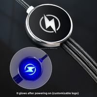 Câble de charge LED 3-en-1 personnalisé avec logo, 1,2 m, conducteur en cuivre pur, tressé en nylon, Micro USB Type C pour téléphone portable