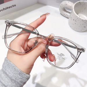 Anti Blue Light Semi Titanium Eyeglass <b>Frames</b> Square Unisex <b>Large</b> <b>Frame</b> Myopia Glasses Eye Protection UV 400 - Product Image 4
