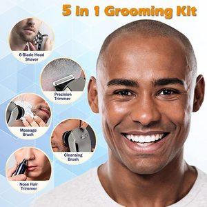 Dropshipping 5 in 1 헤드 면도기 남성용 전기 면도기 7D 플로팅 면도 헤드 회전식 대머리 면도기 - Product Image 3