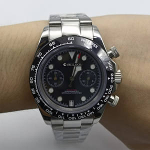 Reloj de Pulsera para Hombre SEILOCE de Acero Inoxidable con Movimiento Japonés VK64, Cronógrafo de Cuarzo, Diseño Personalizado - Product Image 5