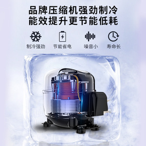 Refrigerador compacto Homesun de 35L con enfriamiento directo, descongelación automática, vitrina de acero inoxidable para exhibición de alimentos, ideal para escuelas y guarderías. - Product Image 4