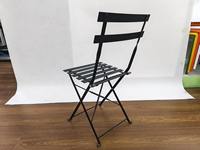 Chaise pliante en métal noir style bistrot français, chaise latérale pliable en acier à lattes, chaise de salle à manger pour extérieur, patio, café, jardin, restaurant