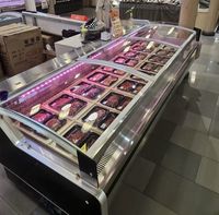 Aliments Boucherie Comptoir réfrigéré Réfrigérateur Vitrine pour viande Deli Vitrines Poulet Boisson Fruits et frais Armoire de conservation
