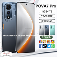 POVA7 Pro 16G+1TB Android 15 7.3 Pouces Global 5G Téléphone Portable Processeur Rapide Longue Autonomie Wi-Fi Grand Stockage