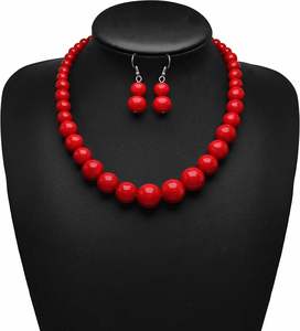 Collar de Perlas de Imitación Cryshimmer para Mujer, Cuentas de Perlas de Imitación, Cadena de Bambú, Juego de Aretes Plateados, Joyería de Fantasía - Product Image 4