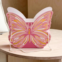 Boîte à fleurs créative en forme de papillon, boîte à bouquet, emballage pour la fête des mères, décoration pour maman, boîte cadeau, nœud rose, boîte à gâteau