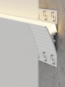 Lampe de ligne de gypse LED moderne contemporaine rondelle murale profil d'auge en aluminium lumière réfléchissante conception moulures d'hôtel - Product Image 4