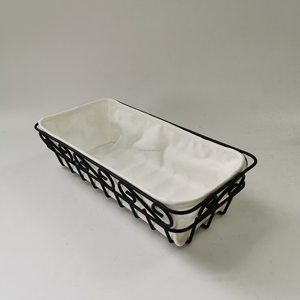 Utensili <span class=keywords><strong>da</strong></span> cucina per ristoranti dell'hotel cestino per la lievitazione del pane in metallo nero cestino portaoggetti in tessuto <span class=keywords><strong>da</strong></span> tavolo fatto a mano - Product Image 6
