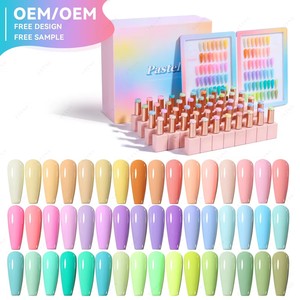 Juego de esmalte de <span class=keywords><strong>uñas</strong></span> de gel UV de 48 colores, colección de verano pastel, OEM con etiqueta privada de tarjeta de libro de colores gratis, novedad - Product Image 1