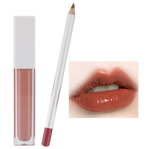Private Label 2 in 1 Glossy Lipglaze <b>Lip</b> Liner Moisturize <b>Lip</b> Oil <b>Set</b> Cosmetics Waterproof Long Lasting Plumer Mirror <b>Lips</b> <b>Gloss</b> - Product Image 1