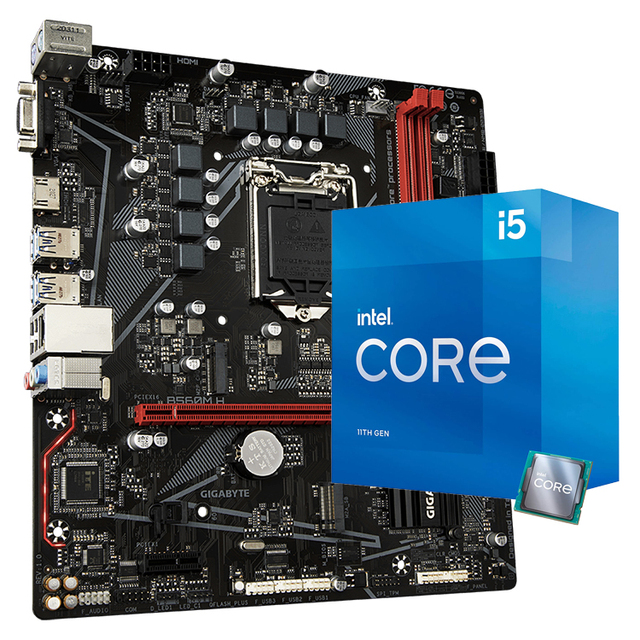 Used GIGABYTE B560M H Gaming Motherboard with B560 Chipset Motherboard Combo with I5 11500 11th Intel Core Series Processors