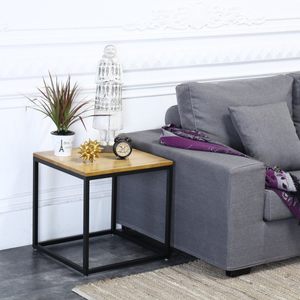 Tavolino da Caffè Moderno a 3 Livelli, Piano in Legno di Pino Massiccio e Struttura in Ferro, Tavolo Componibile per Casa, Appartamento, Hotel e Uso Commerciale - Product Image 5