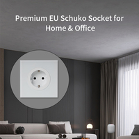 86*86mm Gehärtetes Glas Panel EU Schuko Wandsteckdose Europäischer Standard Wasserdichte Langlebige Schuko Steckdose 16A 250V
