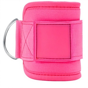 <b>Pink</b> Neoprene Ankle Support <b>Wrap</b> for Fitness Training Adjustable Hook Loop Closure Non-Slip D Ring Protection Universal Size - Product Image 2