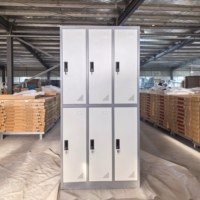 Armoire de rangement métallique multi-portes avec serrure électronique pour suspendre vêtements, uniformes de personnel, rangement pour bureau et salle de sport