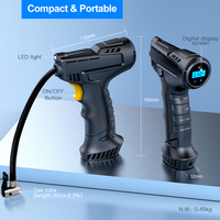 150PSI 120W Portable Digital Gauge Electric Air Pump ABS Automatic Car Compressor Corded Tire Inflator Emergency Light