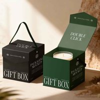 Maßgefertigte Luxuriöse Grüne Starre Papier-Kerzenbox Verpackung Gefütterte Geschenkbox Mit Griff Hochglanz-Laminierung