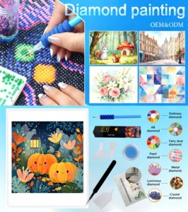 Elf Magic House Kits de peinture diamant DIY de haute qualité, personnalisés et faits main, avec diamants carrés en résine, motif paysage - Product Image 3