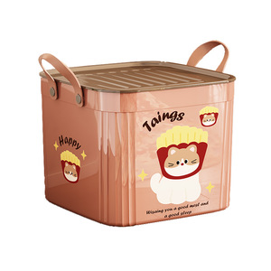Cartoon <b>Storage</b> Box With Lid Rectangle Plastic Organizer For Toys Snacks <b>Wardrobe</b> Living Room Desktop <b>Storage</b> Bin - Product Image 1