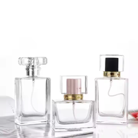 Vente chaude en gros de luxe 100ml 50ml bouteilles de luxe de parfum transparent tailles portables et rechargeables pulvérisateur à pompe en stock
