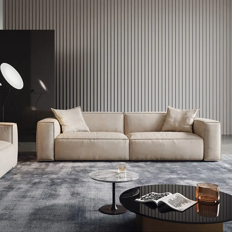 OKF Neues Design Wohnzimmermöbel minimalistisches und leichtes Luxusofa italienischer Stil Stoff teilbare Couches Sofa