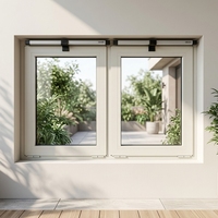 Fenêtre à auvent moderne à rupture de pont thermique en aluminium avec ouvre-fenêtre électrique et verre trempé Low-E pour projets commerciaux, cuisines, extérieurs et hôtels