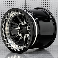 Jantes 5x114.3 de 20 à 24 pouces, jantes Beadlock bicolores noires 15X10J 17X10J pour course de dragster, Jeep Wrangler, Ford F450, S197, S550