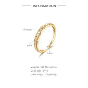 Anillo de Compromiso CANNER S925 de Plata de Ley con Estrella de Moissanita, Chapado en Oro Real de 18k, Alta Calidad - Product Image 6