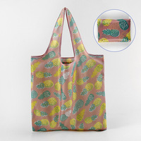 Sac fourre-tout pliable extensible personnalisable de grande taille, sac de shopping réutilisable en polyester Ripstop pliable, motif de logo personnalisé
