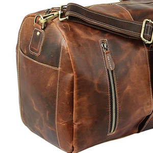 Sac de voyage en cuir unisexe de qualité supérieure avec logo personnalisé, dernier design, sac de voyage en cuir véritable - Product Image 6