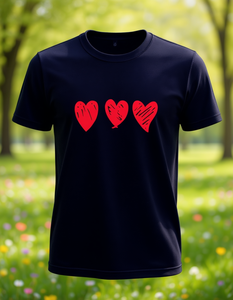 T-shirt casual da donna con stampa a cuore, manica corta, girocollo, vestibilità ampia, tessuto morbido in jersey, per primavera ed estate - Product Image 2