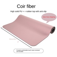 Tapete de Yoga de Fibra de Coco y Caucho Natural de 80 cm de Ancho, Ecológico, de 4 mm de Grosor, Antideslizante, Resistente al Desgaste, de Corcho de Alta Densidad e Impermeable