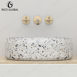 Lavabo Moderno de Superficie Sólida de Terrazo, Marca OEM Modelo DS-1431A, Colección de Lavabos Elegantes de Venta al por Mayor de Fábrica - Product Image 3