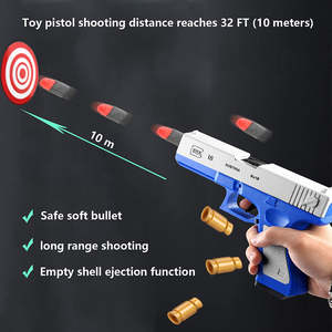 Pistolet jouet pour enfants avec clip EVA, balles souples en plastique à chargement manuel, jeu de tir, cadeau d'anniversaire/de fêtes - Product Image 2