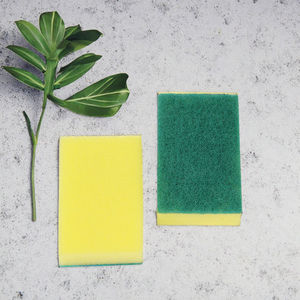 963 आयताकार डिश वॉशिंग स्पंज माइक्रोफाइबर स्टील के लिए उच्च अवशोषण पुनः प्रयोज्य गैर-खरोंच स्क्रबिंग - Product Image 3