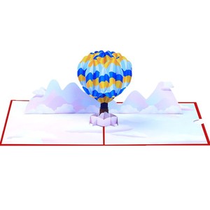 Tarjeta de Felicitación Hecha a Mano con Diseño de Globo Aerostático <span class=keywords><strong>en</strong></span> Papel Tallado <span class=keywords><strong>en</strong></span> 3D, Tarjeta de Recuerdo - Product Image 5