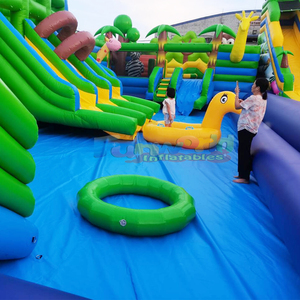 Tobogán acuático comercial para exteriores con piscina gigante, parque acuático inflable, parque acuático inflable tipo jungla. - Product Image 5