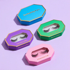 Atacado design personalizado private label papel embalagem tampa e base caixas luxo caja para pestanas cílios caixão caixa de papel - Product Image 2