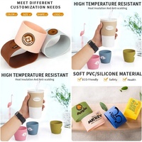 Manchons en silicone personnalisés pour bouteilles de boisson, résistants à la chaleur, souples, en silicone, pour bouteilles en verre, tasses à café