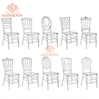 Chaises de mariage Chiavari modernes en résine transparente pour événements et réceptions hôtelières