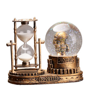 Creative Eiffel Tower Glowing Crystal Ball Hourglass Resin Desktop Ornament Birthday Gift for Students - Product Image 5