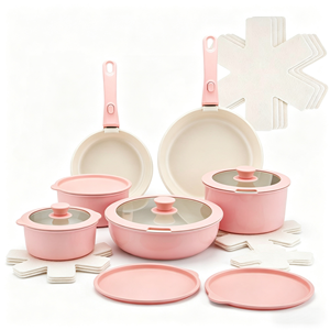 Ensemble de 6 ustensiles de cuisine en céramique antiadhésifs durables avec poignées amovibles, compatibles induction, casseroles et poêles avec couvercles en verre, lavables au lave-vaisselle - Product Image 6