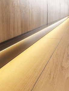 Profilés de plinthe en aluminium SDW140-R noirs à fixation murale pour barre LED, éclairage d'ambiance pour la maison, bande lumineuse moderne pour <span class=keywords><strong>appartement</strong></span> - Product Image 1