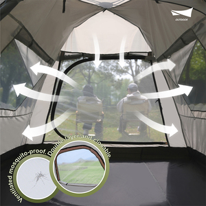Tente imperméable robuste - Abri de camping toutes saisons, tente de randonnée portable en tissu Oxford à montage rapide pour les aventures en plein air - Product Image 4