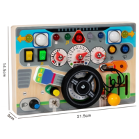 Tableau d'activités en bois coloré pour voiture, jouet sensoriel, simulation de conduite avec effets lumineux et sonores, jouet éducatif précoce pour tout-petits