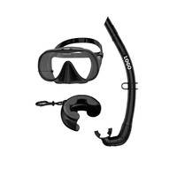 Masque de plongée en silicone pliable, tuba pliable, ensemble deux pièces, étui de rangement portable, lunettes de plongée enroulables, équipement de natation